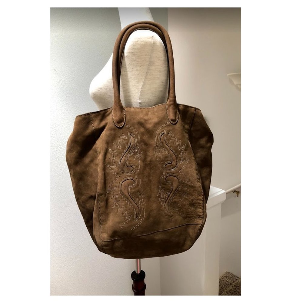 Comptoir Des Cotonniers Leather Suede Tote Bag